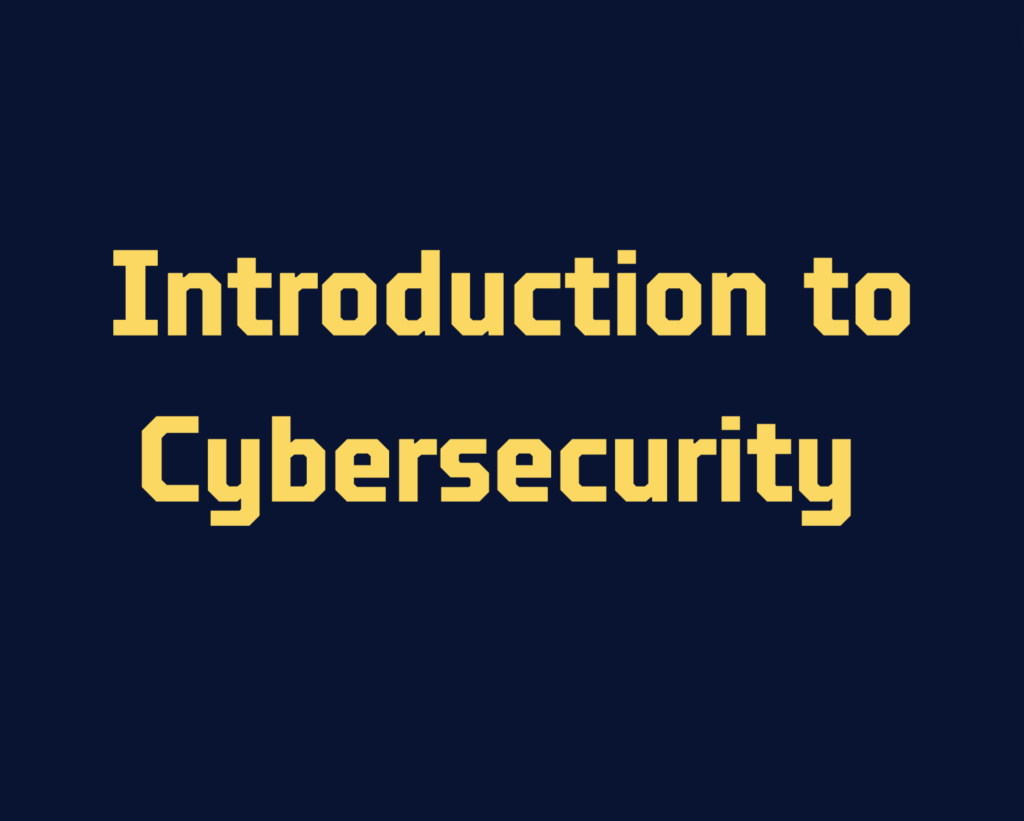 Thumbnail advertising the class called Introduction to Cybersecurity. Title only shown, with a blue background.