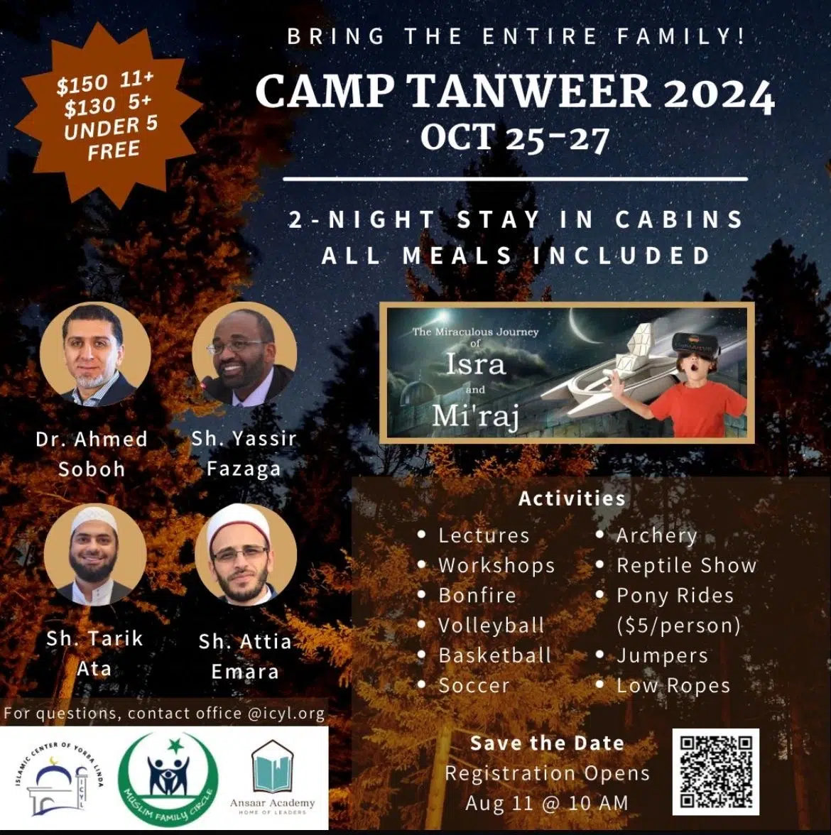 Flyer for Camp Tanweer 2024